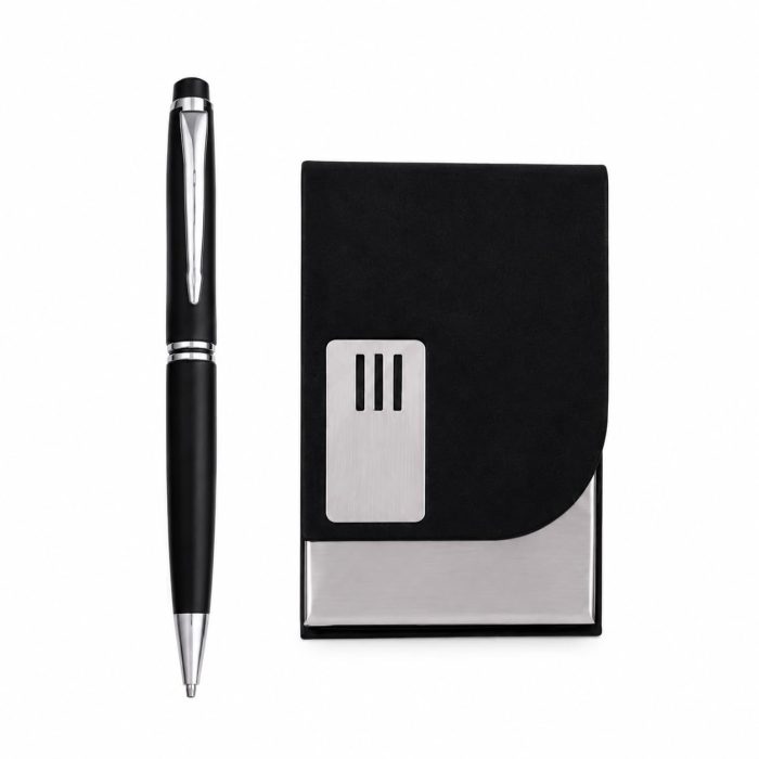 GLIQO Gift Set Red Ball Pen Card Holder 2-Piece Corporate Stationery Box
