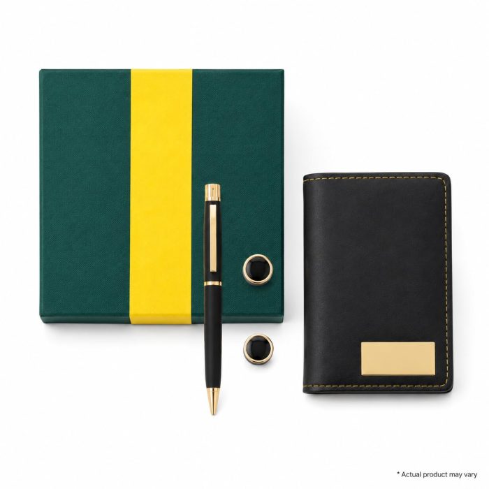 GLIQO Corporate Gift Set Notebook Pen Cufflink 3-Piece Office Business
