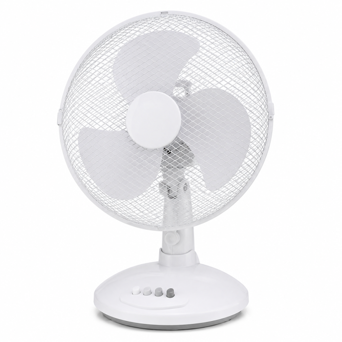 Generic 400mm High Speed Table Fan, 3 Speed Control, 1350 RPM, 3 Blade, Automatic Oscillation, 55W